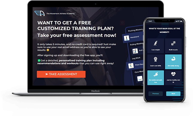 Athlete assessment — The assessment opens on one question about their goal.